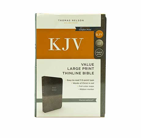 KJV HOLY BIBLE: VALUE LARGE PRINT THINLINE, GRAY LEATHERSOFT, RED LETTER, COMFORT PRINT: KING JAMES VERSION KJV HOLY BIBLE: VALUE LARGE PRINT THINLINE, GRAY LEATHERSOFT, RED LETTER, COMFORT PRINT: KING JAMES VERSION