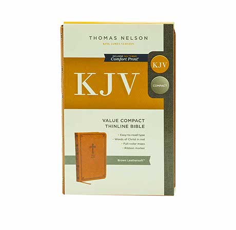 KJV HOLY BIBLE: VALUE COMPACT THINLINE, BROWN LEATHERSOFT, RED LETTER, COMFORT PRINT: KING JAMES VERSION KJV HOLY BIBLE: VALUE COMPACT THINLINE, BROWN LEATHERSOFT, RED LETTER, COMFORT PRINT: KING JAMES VERSION