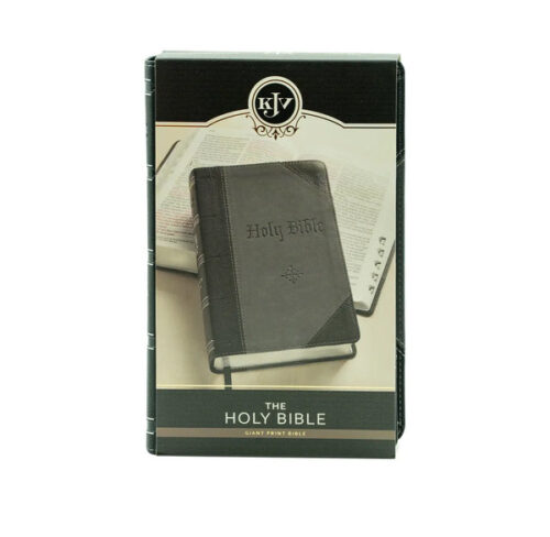 KJV HOLY BIBLE, GIANT PRINT STANDARD SIZE FAUX LEATHER RED LETTER EDITION, BLACK/GRAY