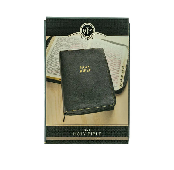 KJV HOLY BIBLE, THINLINE LARGE PRINT FAUX LEATHER RED LETTER EDITION, BLACK, ZIPPER CLOSURE KJV HOLY BIBLE, THINLINE LARGE PRINT FAUX LEATHER RED LETTER EDITION, BLACK, ZIPPER CLOSURE