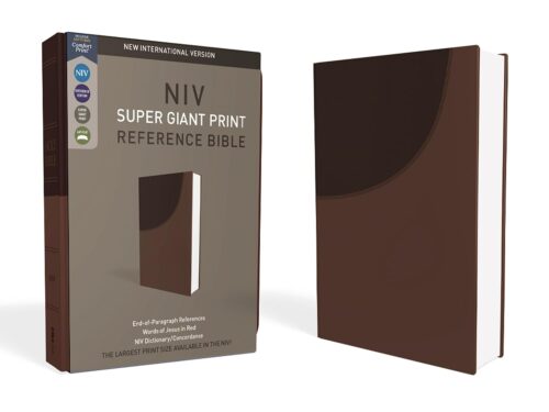 NIV: New International Version, Leather soft, Brown, Red Letter Edition, Super Giant Print, Reference Imitation Leather