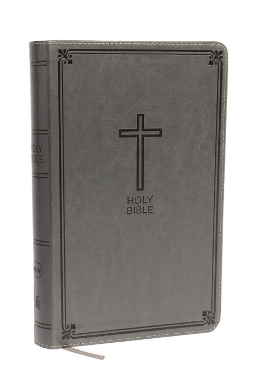 NKJV, Deluxe Gift Bible, Leather soft, Gray, Red Letter, Comfort Print: Holy Bible, New King James Version Imitation Leather