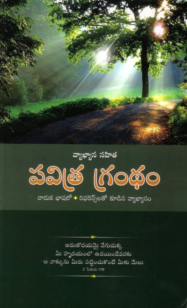 Telugu Study Bible – Vyakyana Sahitha Pavithra Grandham (Telugu) Hardcover – 1 January 2015 Telugu Study Bible - Vyakyana Sahitha Pavithra Grandham (Telugu) Hardcover – 1 January 2015